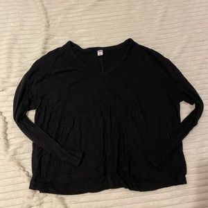 cropped plush vneck long sleeve